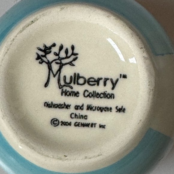 Mulberry Home Collection Mug Green Floral Stoneware Coffee Cup - Picture 5 of 6